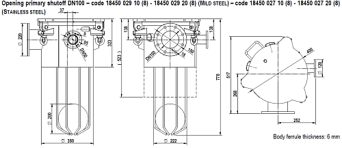 Первый запорный клапан DN100