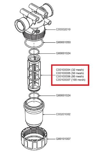 Фильтрующий элемент 100 меш зел. (замена K00101031)