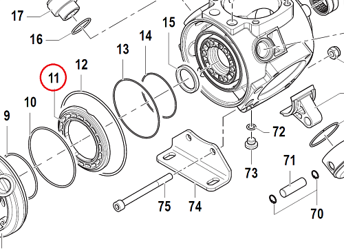 Фланец  пластиковый насоса APS 71