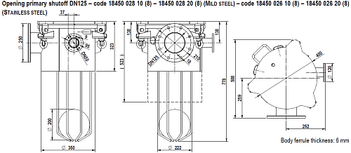 Первый запорный клапан DN125