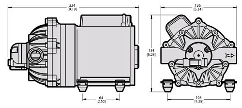 Насос мембранно-поршневой Comet® серия EVERFLO EF 7000 (26,5 л/мин; 4,1 бар) 24V