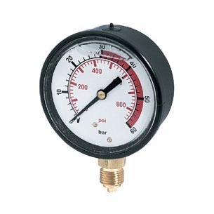 Манометр 100 бар, вх. снизу Ш 1/4; Ø63 мм.